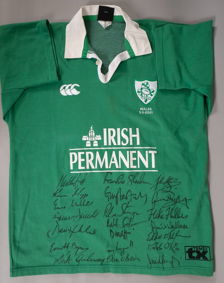 Rugby, Ireland, 2001, match issued jersey, signed. at Whyte's Auctions