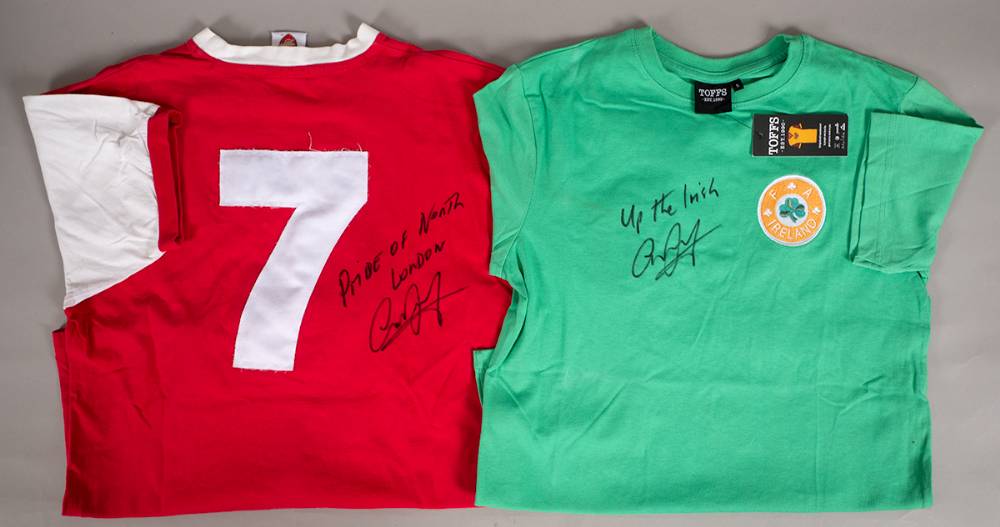Football, Liam Brady, signed jerseys. at Whyte's Auctions