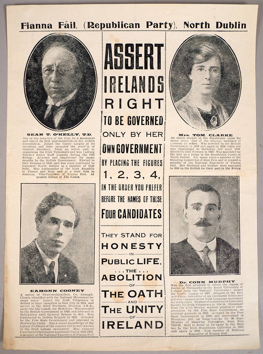 1920s to 1970s Fianna Fil election materials including pamphlets, booklets, flyers, armbands, etc. (50+) at Whyte's Auctions
