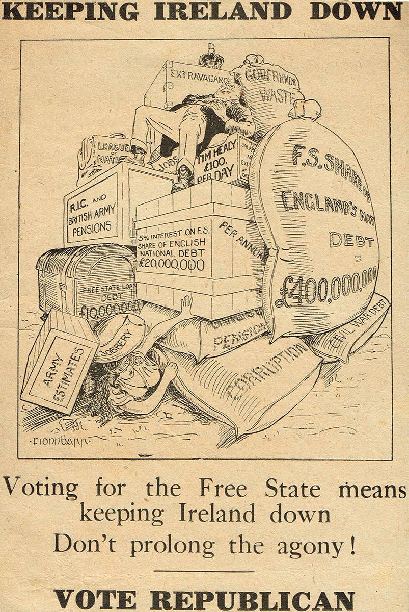 1925 General Election 'Vote Republican' leaflets with cartoons by 'Fionnbarr'. at Whyte's Auctions