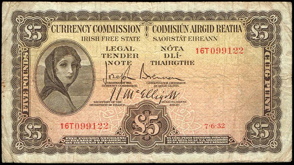 Currency Commission 'Lady Lavery' Five Pounds, 7-6-32 at Whyte's Auctions