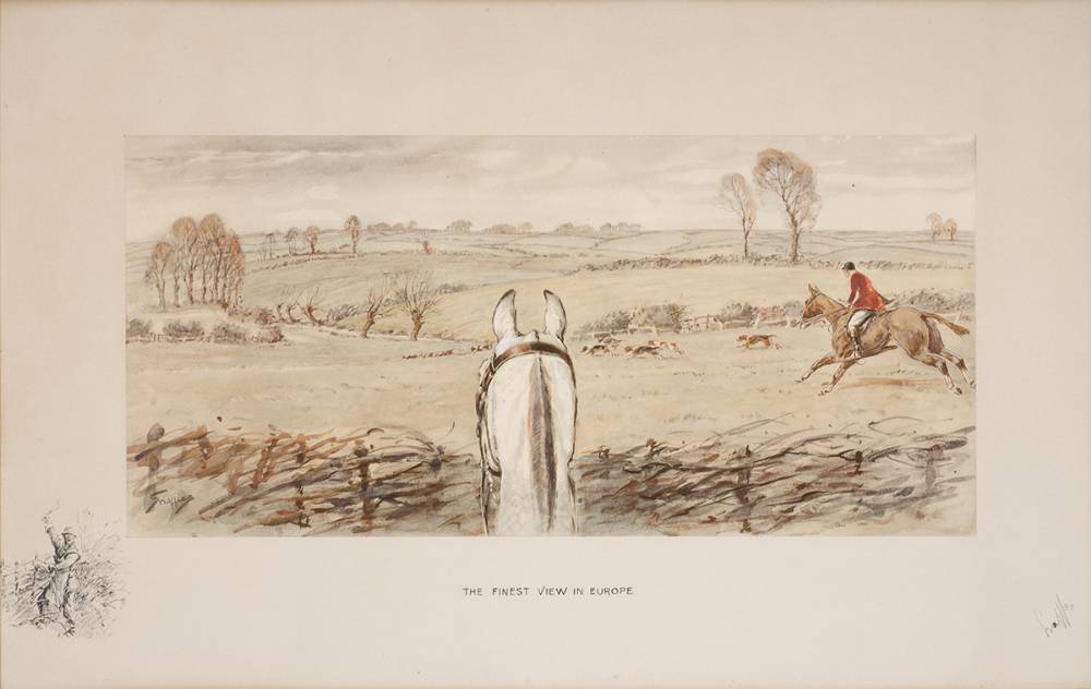 Horse Racing. A pair of Snaffles prints 'The Finest View In Europe' and 'The Worst View In Europe'. at Whyte's Auctions