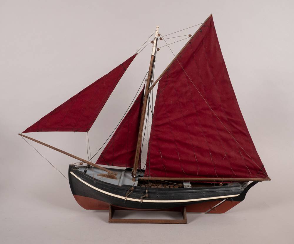 Scratch built model of a Galway hooker at Whyte's Auctions