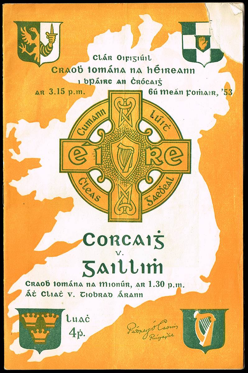 GAA hurling All-Ireland Final programme, 1953, Cork v Galway. at Whyte's Auctions