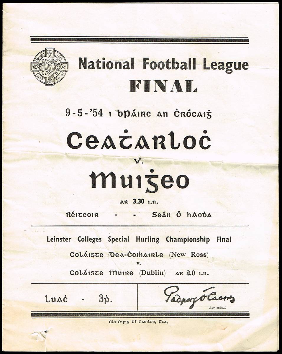 GAA National Football League programmes 1954-1957. (4) at Whyte's Auctions