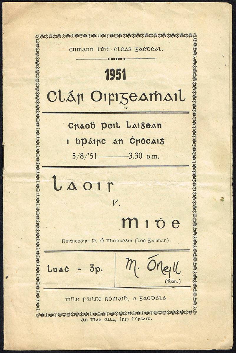 GAA football Leinster Branch programmes 1951-1957. (5) at Whyte's Auctions