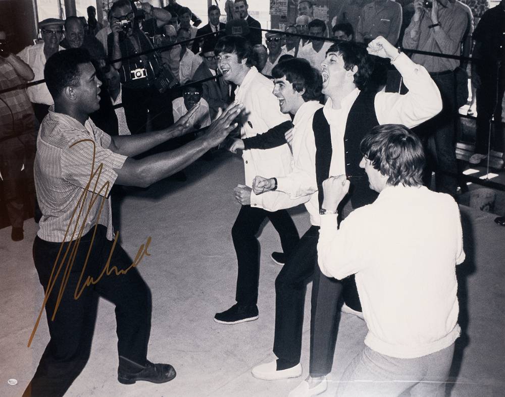 Boxing. Muhammad Ali meeting The Beatles, very large photograph, signed by Muhammad Ali. at Whyte's Auctions