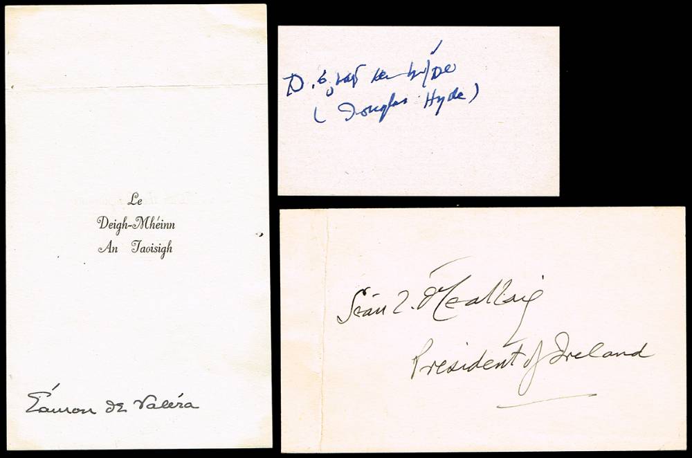 1937 to 1973 Presidents of Ireland autographs (3) at Whyte's Auctions