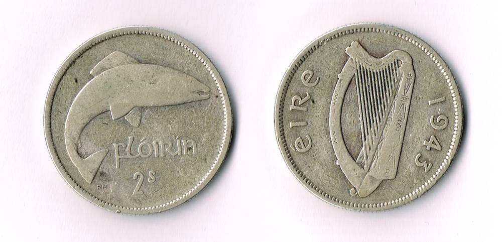 Florin, 1943. The rarest issued Irish coin. at Whyte's Auctions