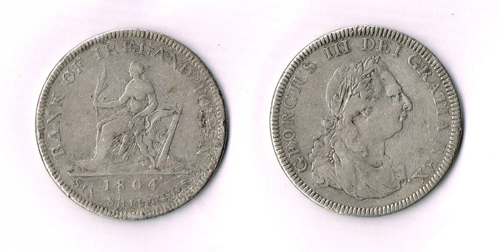 George III. Bank of Ireland six shillings, 1804. at Whyte's Auctions