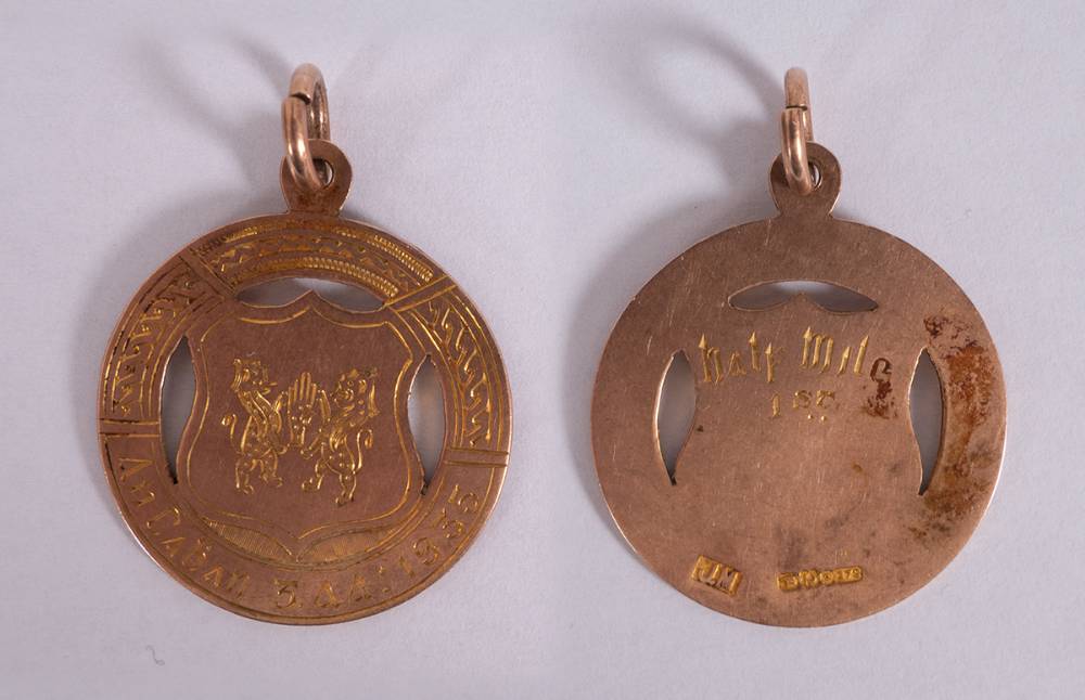 Athletics. GAA gold medal, Cavan 1935, for half mile. at Whyte's Auctions