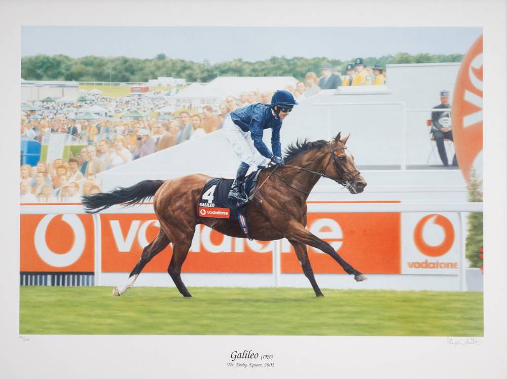 Horse Racing. Limited edition print of Gallileo in The Derby, Epsom, 2001 by Stephen Smith. at Whyte's Auctions