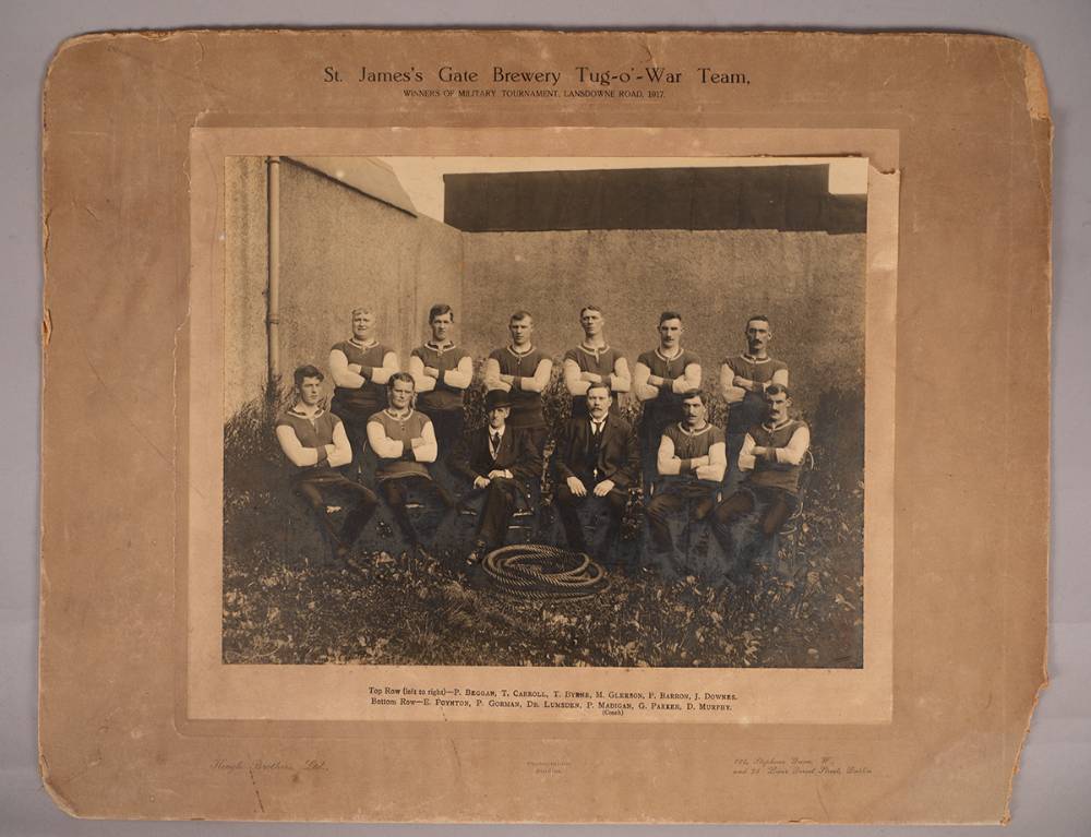 1917 Guinness Tug of War Team and 1928 Dublin University rugby team photographs. at Whyte's Auctions