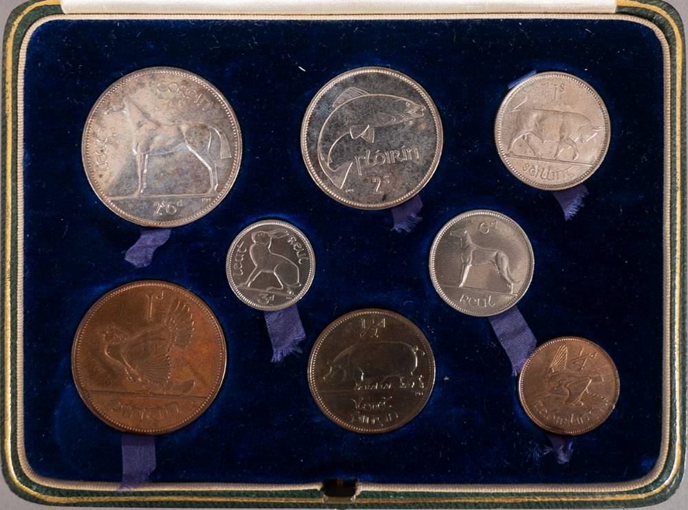 1928 Irish Free State proof set of coins, farthing to halfcrown. at Whyte's Auctions