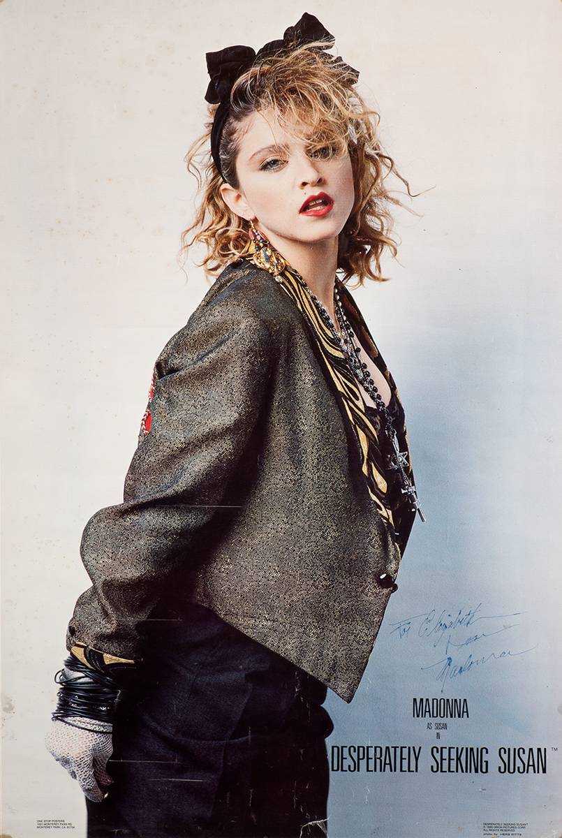 Madonna. Signed film poster, Desperately Seeking Susan. at Whyte's Auctions