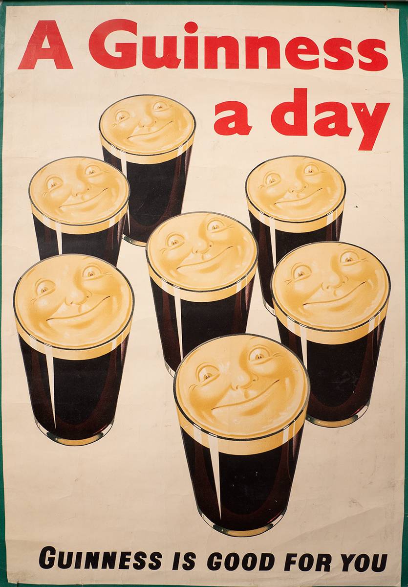 A Guinness A Day poster by John Gilroy at Whyte's Auctions