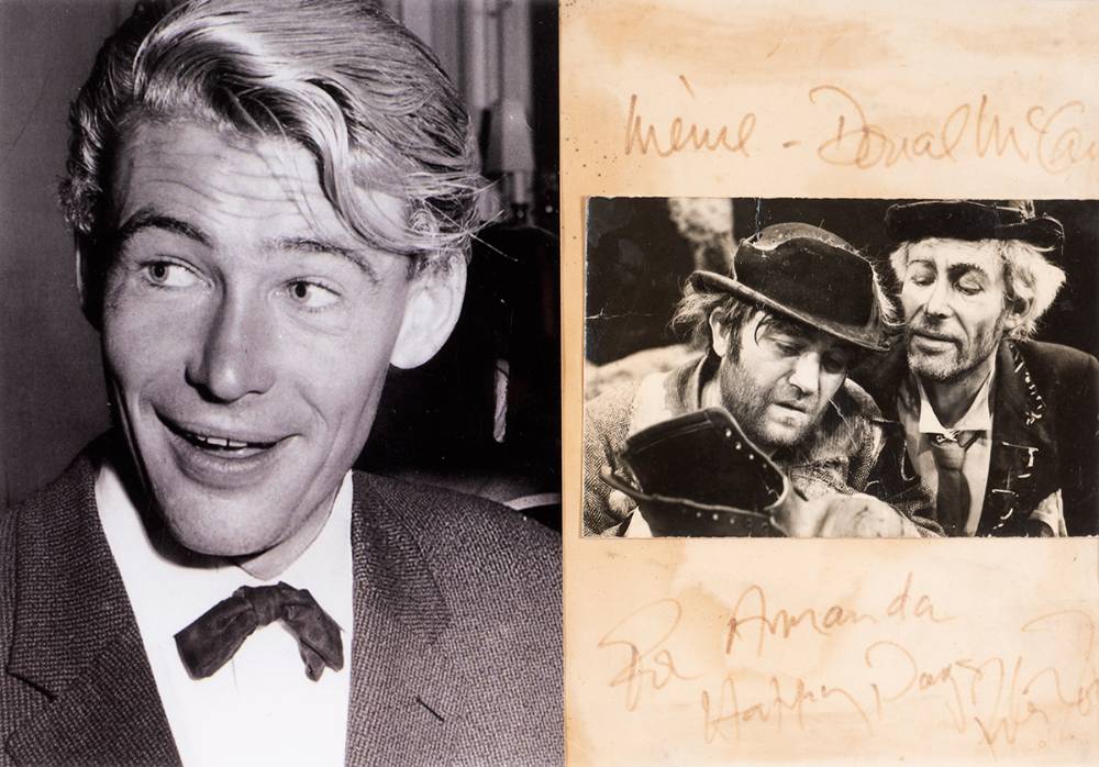 Peter O'Toole and Donal McCann signed photograph of a scene from Waiting For Godot by Samuel Beckett at Whyte's Auctions