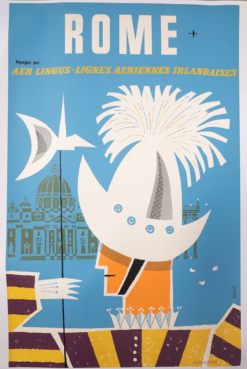 Aer Lingus Rome poster for French market. at Whyte's Auctions