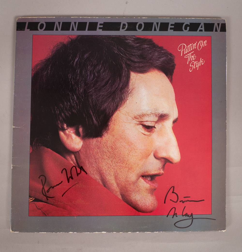 Lonnie Donegan. Puttin' On The Style, signed by Elton John, Brian May, Ronnie Wood, Leo Sayer etc. at Whyte's Auctions