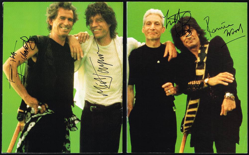 Rolling Stones Voodoo Lounge World Tour 1994/5 souvenir book signed  by all four members of the band. at Whyte's Auctions