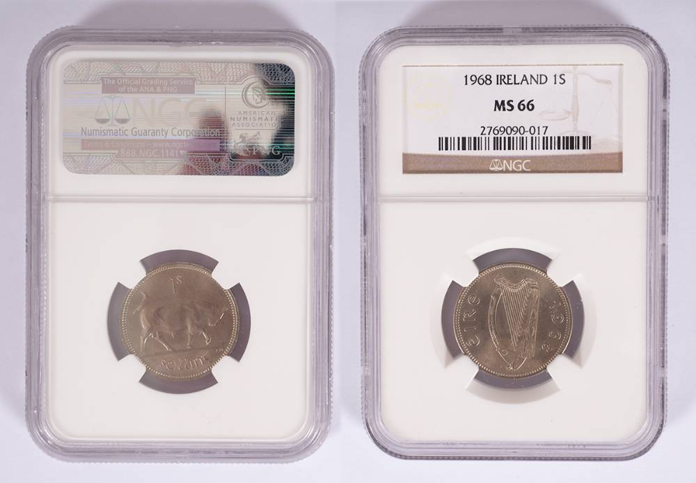 Shilling. Collection of slabbed high grade coins. (11) at Whyte's Auctions