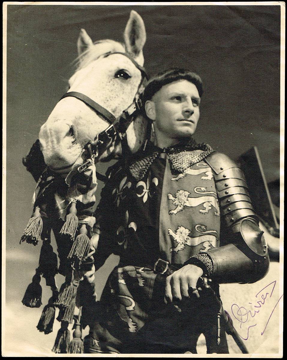 Sir Laurence Olivier. 1944 signed photograph of him in Henry V, filmed in Ireland. at Whyte's Auctions