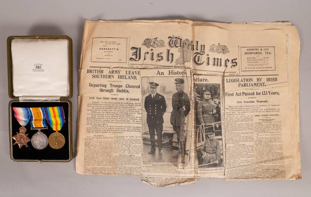 1922 (December) Rear Admiral Cecil H Fox CB who escorted General Macready on his departure from Ireland - his medals and ephemera. at Whyte's Auctions