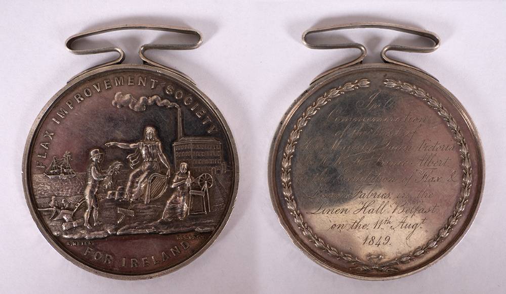 Flax Improvement Society For Ireland silver medals. (2) at Whyte's Auctions