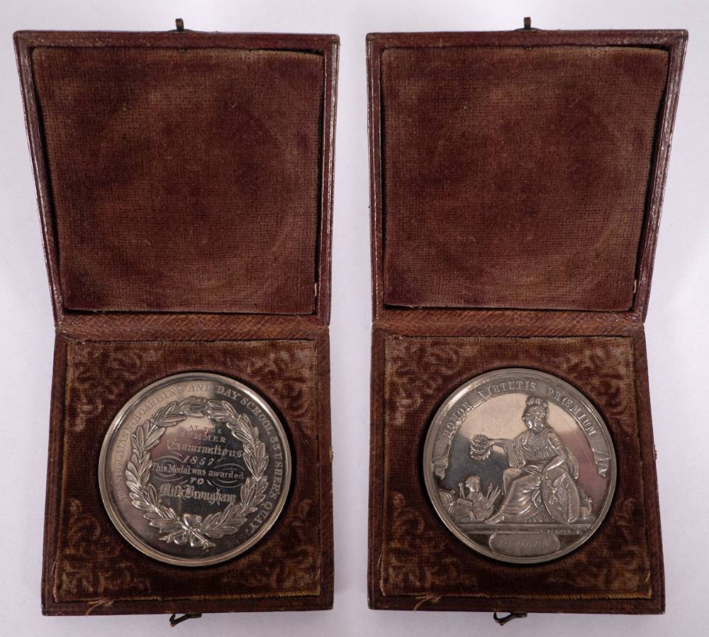 1828 and 1857 Dublin schools silver medals (2) at Whyte's Auctions