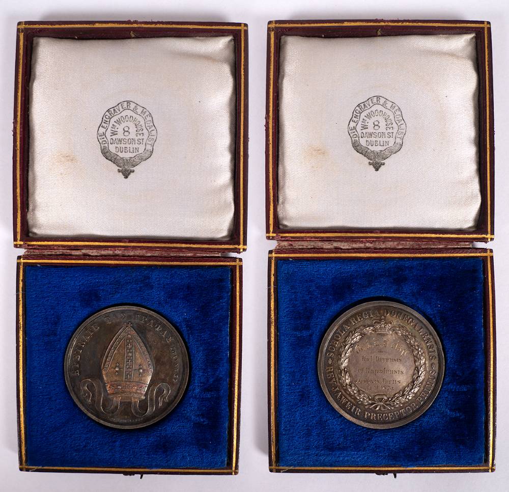 1874 Raphoe Royal School silver medal and another. (2) at Whyte's Auctions