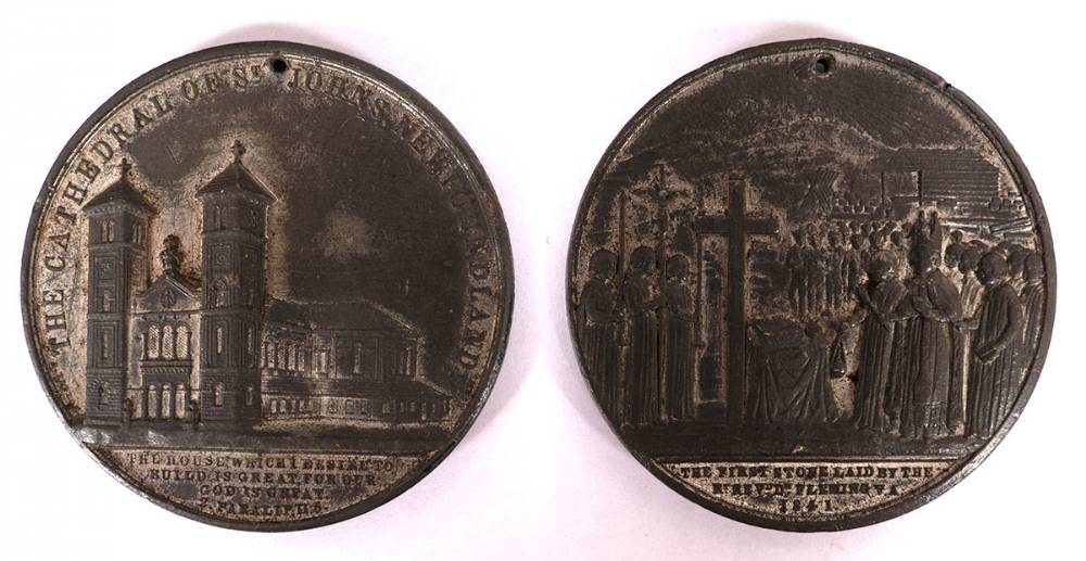 1841 The Cathedral of St. Johns, Newfoundland and other medals. (4) at Whyte's Auctions
