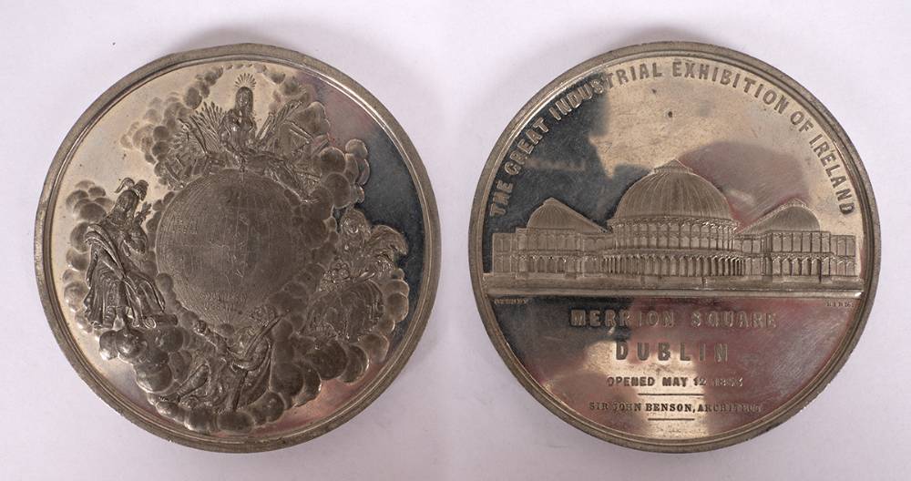 1853 Industrial Exhibition Dublin and 1865 Arts and Manufactures Exhibition medals. at Whyte's Auctions