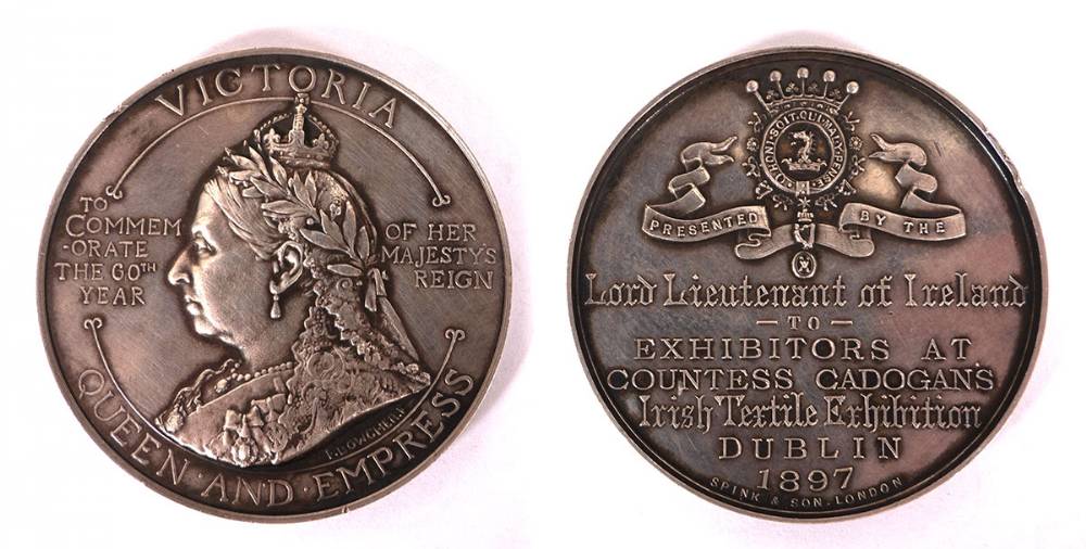 1897 Countess Cadogan's Irish Textile Exhibition Dublin exhibitors' medal. at Whyte's Auctions