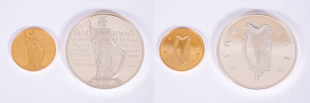 Central Bank of Ireland 100th Anniversary of the Proclamation of The Irish Republic gold and silver proof coins. at Whyte's Auctions