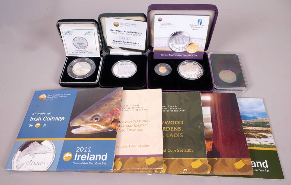 Central Bank of Ireland Gaisce gold and silver proof coins and others. (9) at Whyte's Auctions
