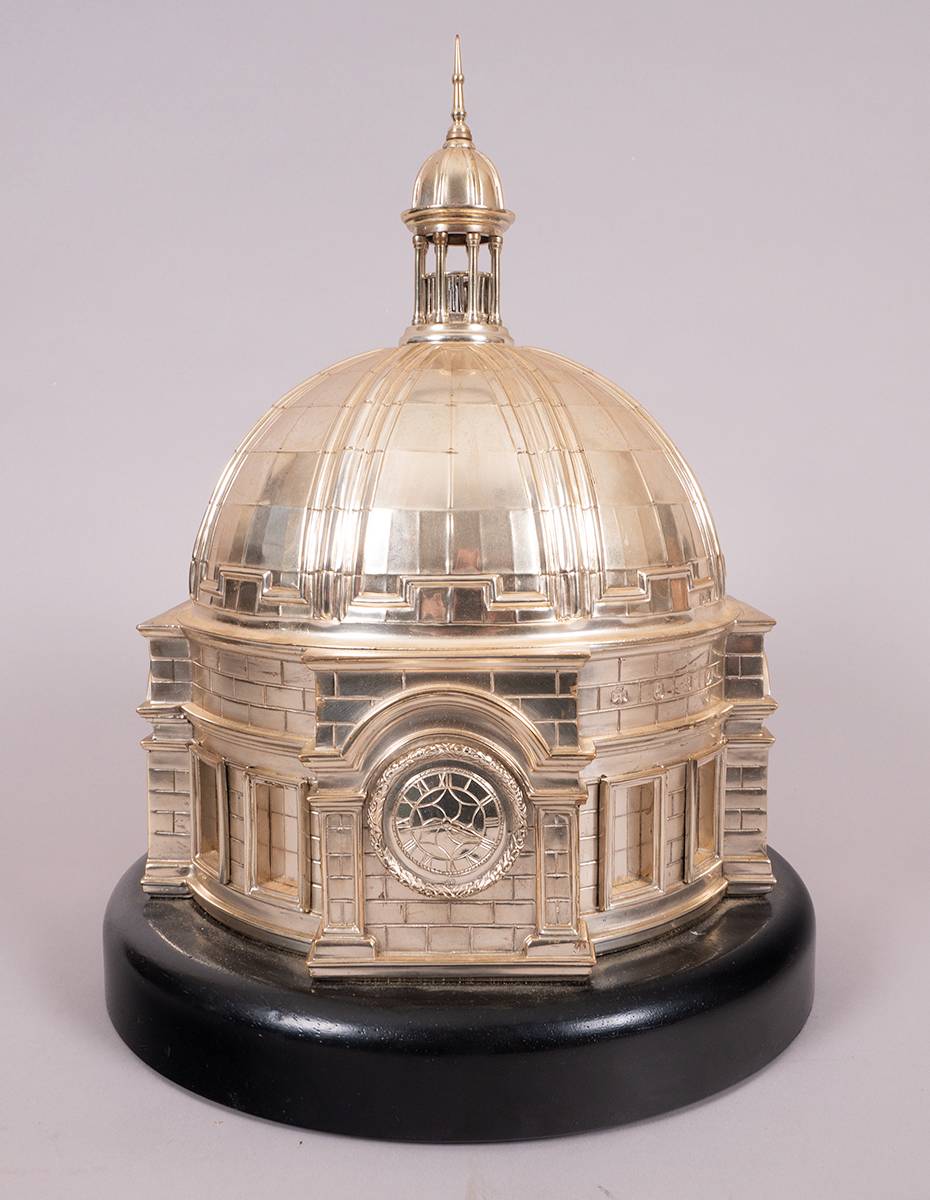 A model of the Dome of Government Buildings in Irish silver by Lorcan Brereton. at Whyte's Auctions