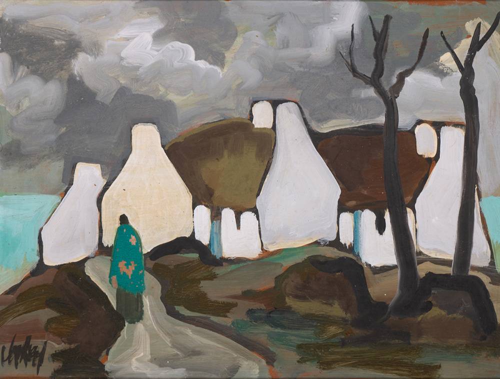 SHAWLIE ON A ROAD INTO A VILLAGE by Markey Robinson sold for 3,200 at Whyte's Auctions