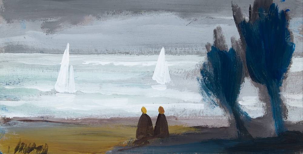 FIGURES AND SAILBOATS by Markey Robinson sold for 1,150 at Whyte's Auctions