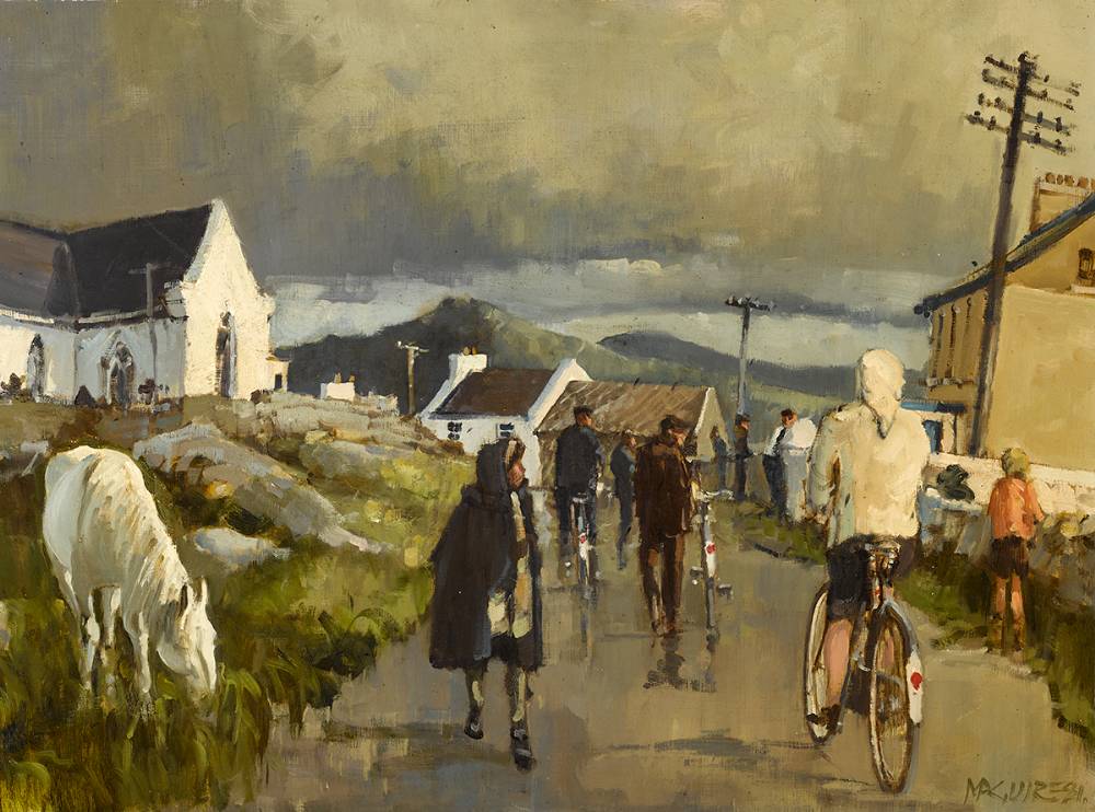 INTO MASS, ROUNDSTONE, COUNTY GALWAY, 1981 by Cecil Maguire sold for 6,000 at Whyte's Auctions