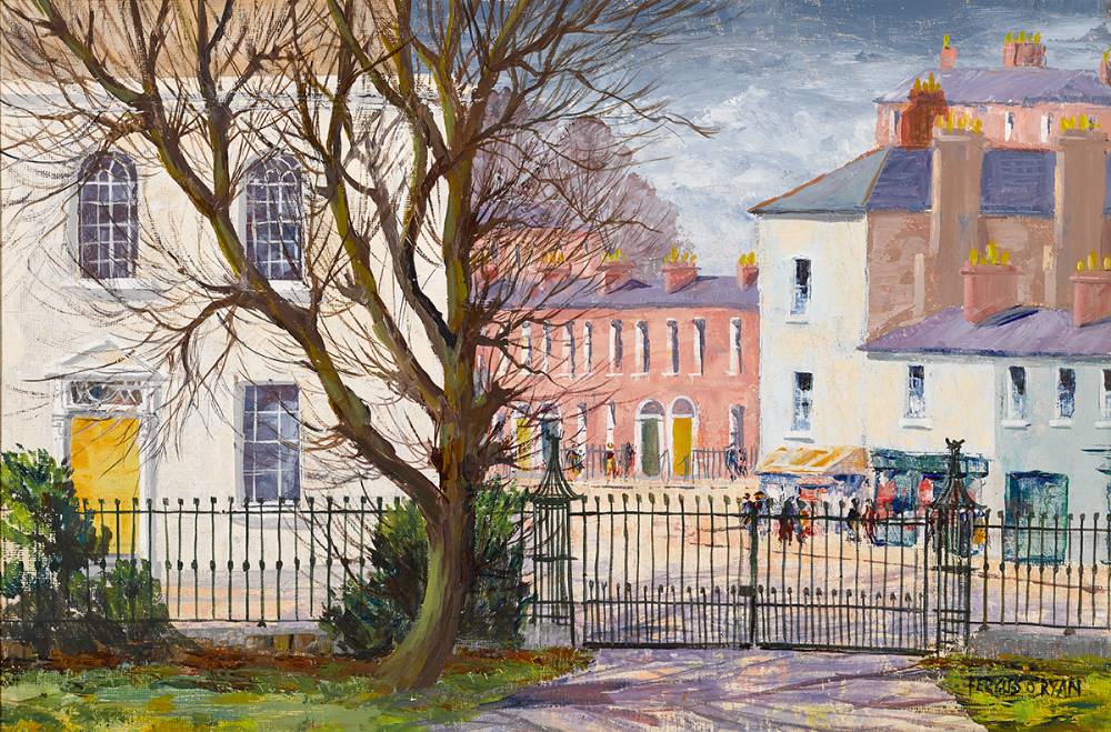 VIEW FROM CHRISTCHURCH, LEESON STREET UPPER, DUBLIN by Fergus O'Ryan RHA (1911-1989) at Whyte's Auctions