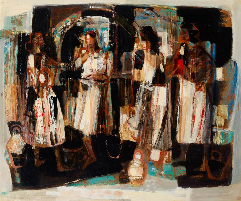 SPANISH WOMEN AT THE WELL by George Campbell RHA (1917-1979) at Whyte's Auctions