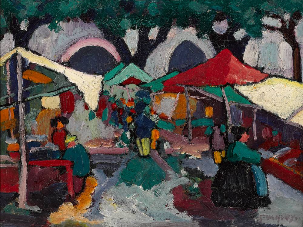 MARKET SCENE by Grace Henry HRHA (1868-1953) at Whyte's Auctions