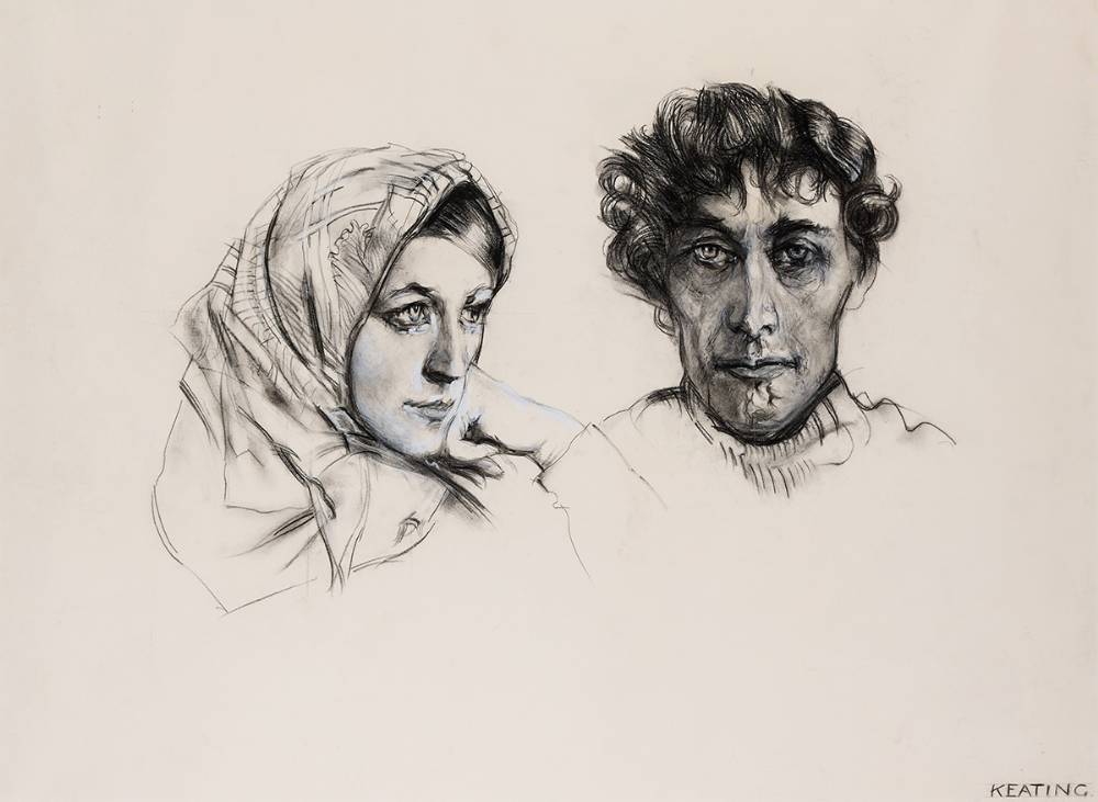 ARAN COUPLE, c.1971 by Sen Keating PPRHA HRA HRSA (1889-1977) at Whyte's Auctions
