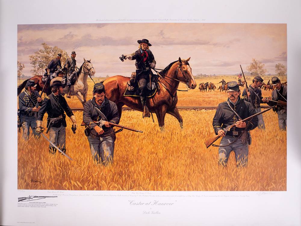 1863 (39 June) General Custer and a troop of soldiers print by Dale Gallon and others. (3) at Whyte's Auctions