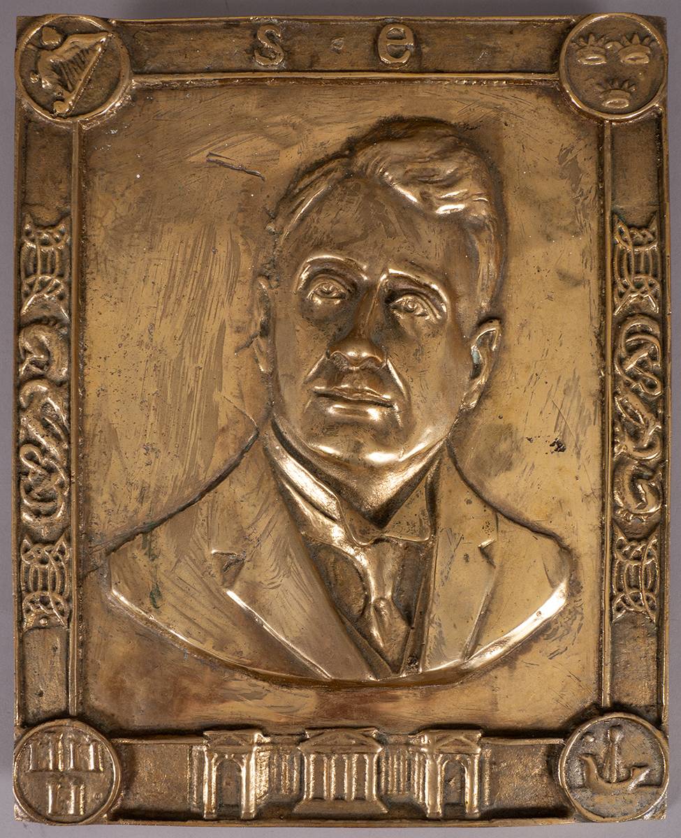 Circa 1922. Wiliam T. Cosgrave, President of the Irish Free State - a brass plaque. at Whyte's Auctions