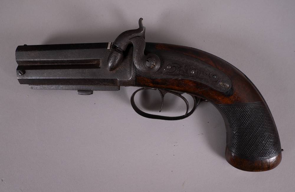 A 43-Bore Over/Under Percussion Travelling Pistol by Kavanagh at Whyte's Auctions