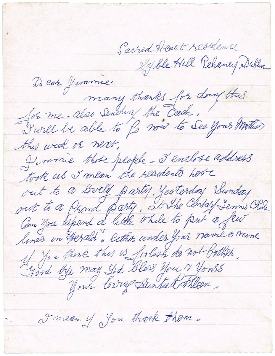 1975-1978 letters from Kathleen Behan - 'Mother of All The Behans' (5) at Whyte's Auctions