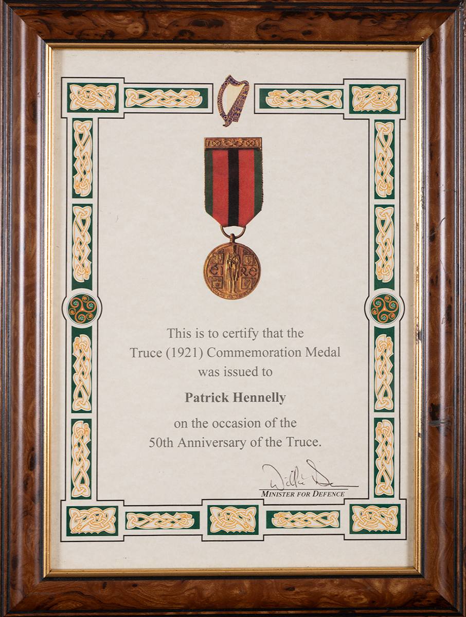 1916 Rising, 1917-21 War of Independence, 1966 Rising Anniversary and 1972 Truce Anniversary medal certificates. at Whyte's Auctions