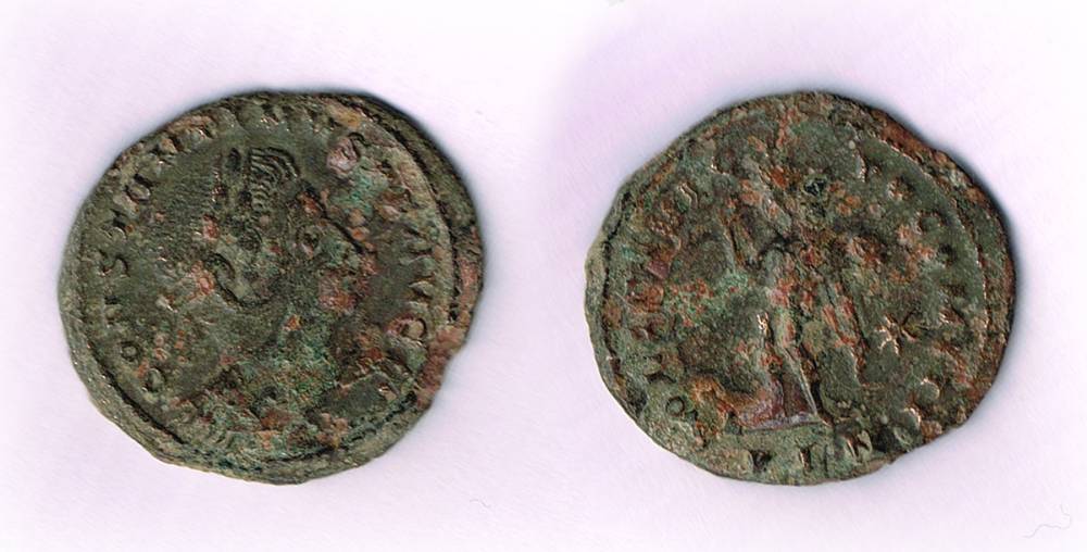 Byzantine copper coins AD316 to AD338. (5) at Whyte's Auctions