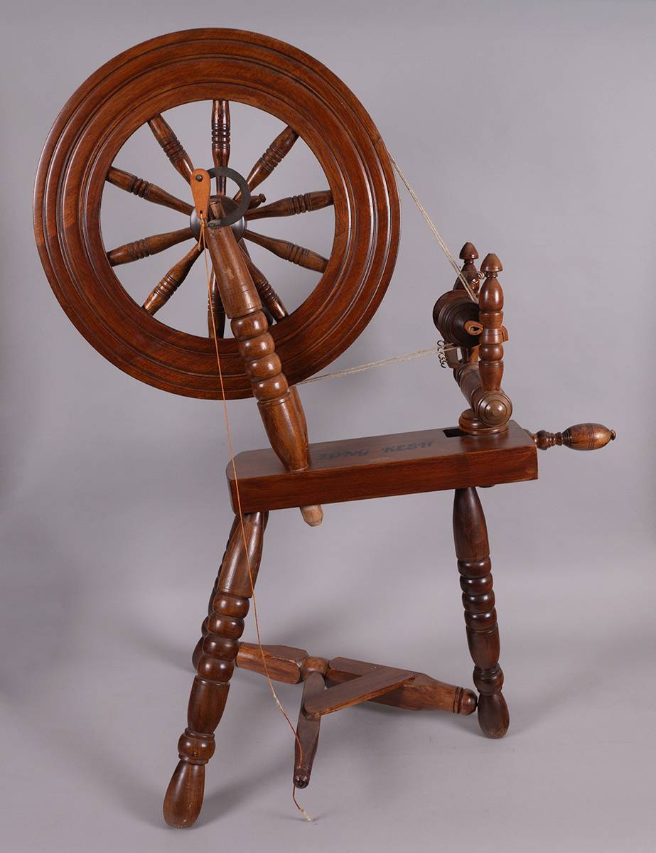 1980s. A working spinning wheel made by a Long Kesh prisoner. at Whyte's Auctions